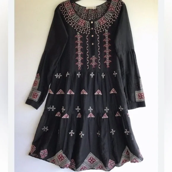 Johnny Was “Ava” heavily embroidered silk blend shift dress NWT - Picture 2 of 16